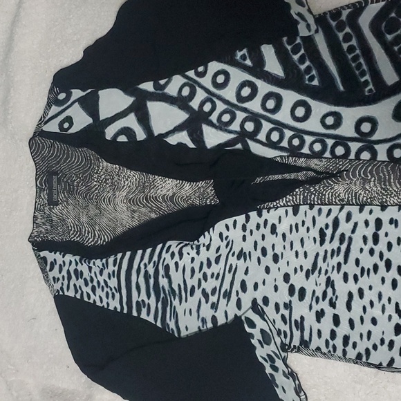 Carol Turner BLACK AND WHITE LONG KIMONO SIZE M(8-10) - Picture 7 of 12